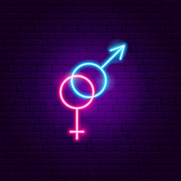 Vetor letreiro neon heterossexual