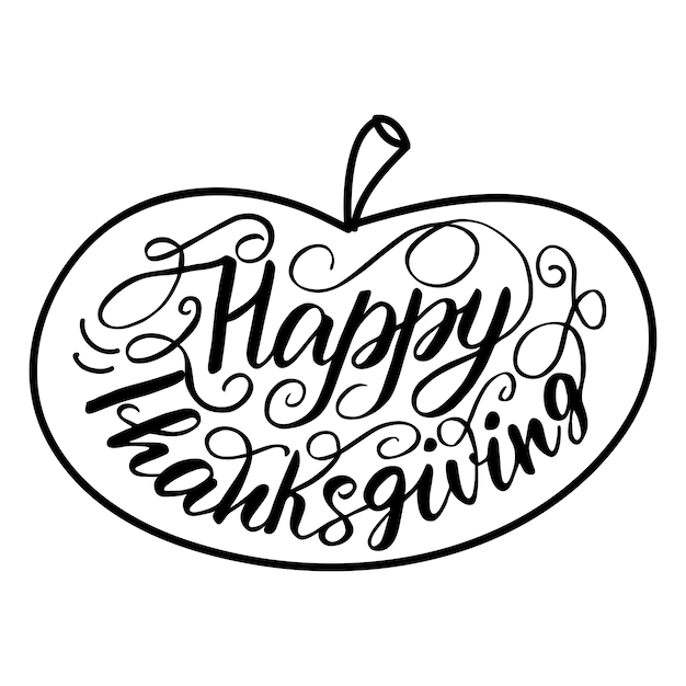 Lettering happy thanksgiving. ilustração do vetor.