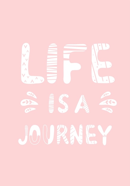 Lettering life é uma jornada em um fundo rosa