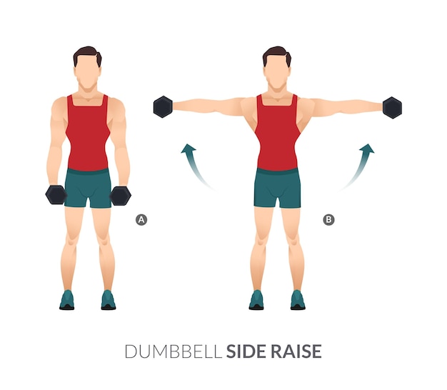 Homem Que Faz Exercício De Elevação Lateral Ou Lateral Ilustração