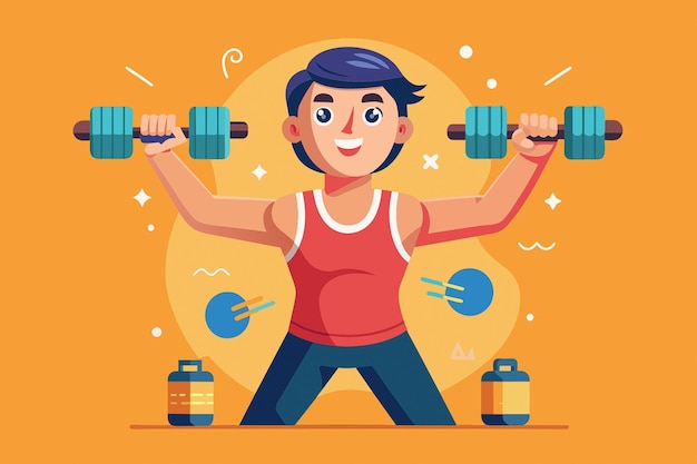 Levantamentos vetoriais laterais Exercício Clipart
