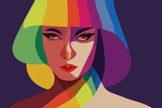 Lgbtq girl tolerância orgulho olhar apoiar comunidade lgbtq