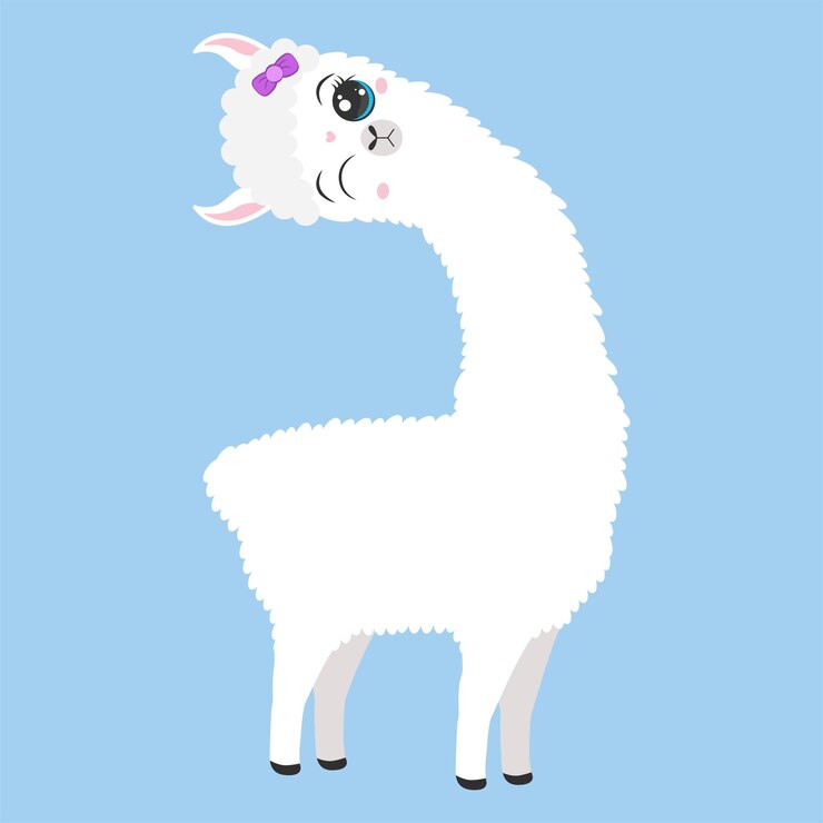 Vetor lhama de clipart. ilustração em vetor de lhama bebê para decoração de quarto de berçário, cartazes, cartões de felicitações.