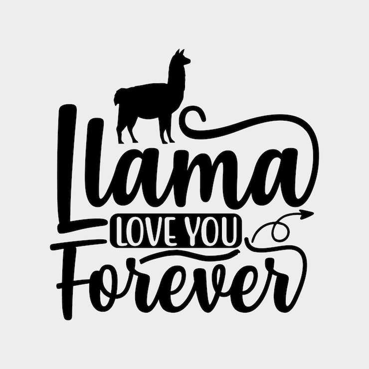 Vetor lhama te amo para sempre 2