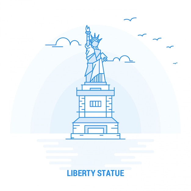 Liberty statue blue landmark