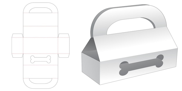 Lidar com caixa longa com molde de janela de osso de cachorro