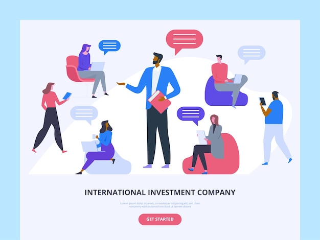 Liderança de negócios site de empresa de investimento internacional homepagmentoria de gerenciamento de equipe de trabalho