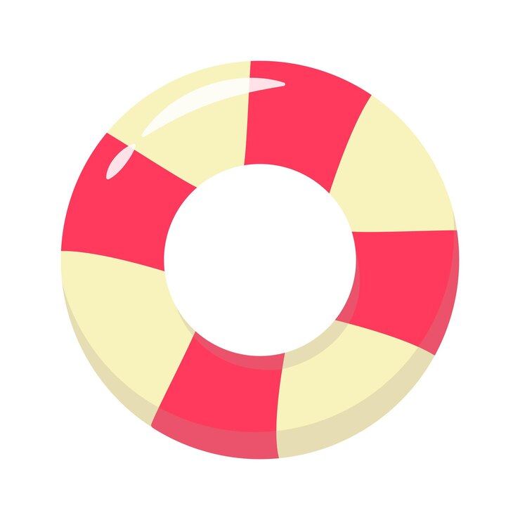 Lifebuoy Acessórios de praia Ilustração vetorial em estilo plano