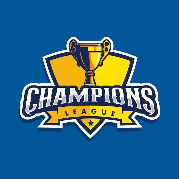 Vetor liga do campeonato com design de logotipo de troféu