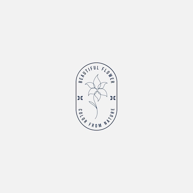 Lily flor hipster linha design de logotipo vetor gráfico ilustração ícone símbolo