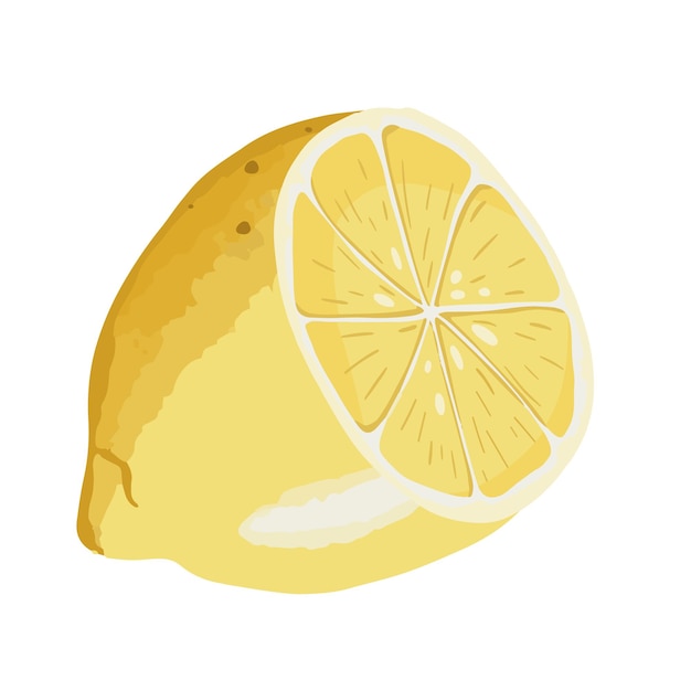 Limão Amarelo Fresco Cortado. Ilustração de comida de frutas