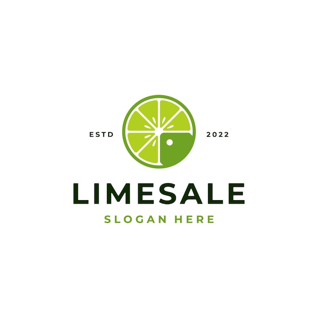 Limão e limão com inspiração no design de logotipo com desconto na etiqueta de preço