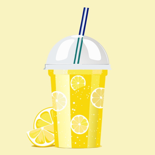 Limonada refrescante em um copo com fatias de limão