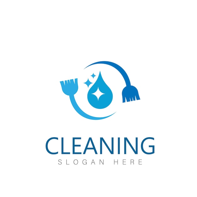 Limpando o vetor de ícone do logotipo de serviço limpo