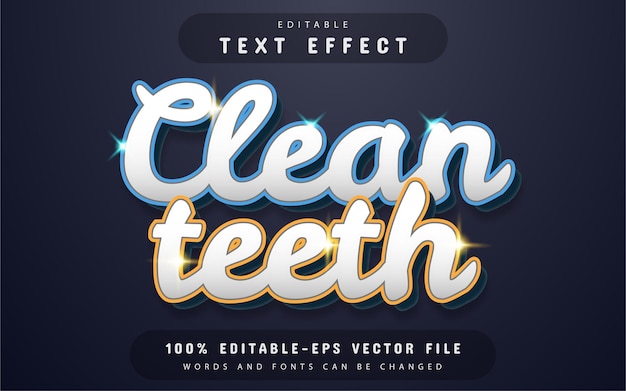 Limpe o efeito de texto 3d dos dentes