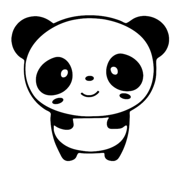 Linda adorável silhueta de panda preguiçoso