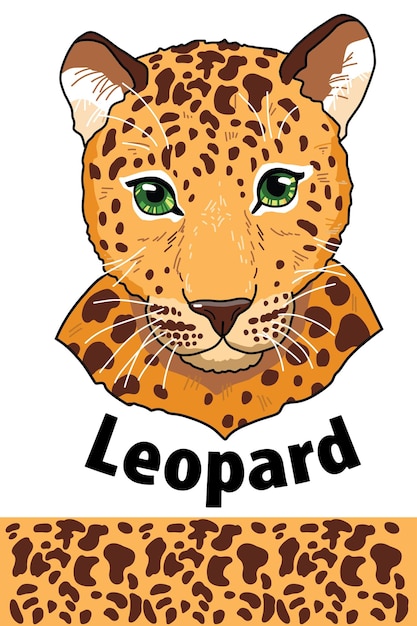 Linda cabeça de leopardo de animal selvagem vivendo na natureza com uma textura de impressão da pele