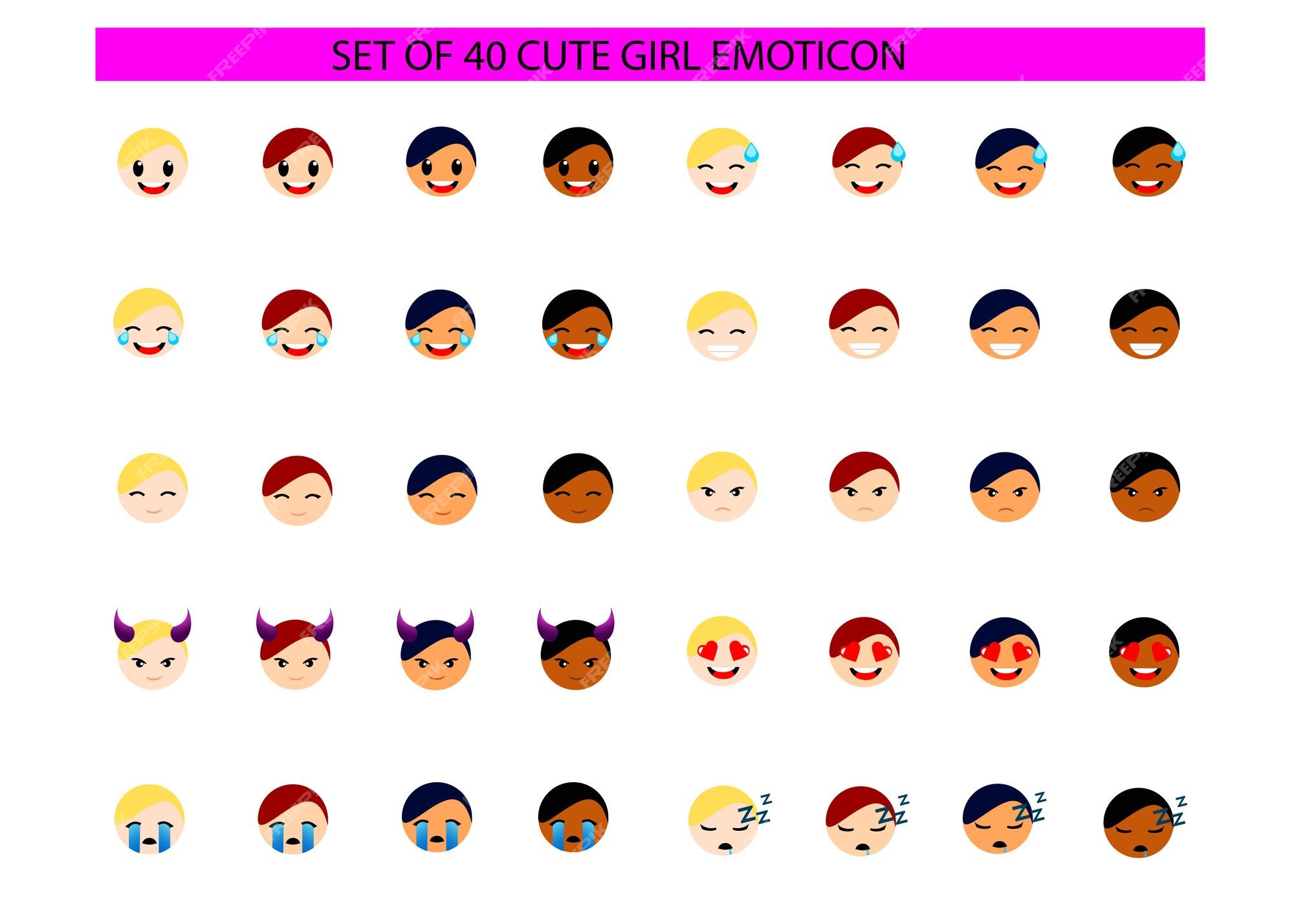 linda e simples emoticon de desenho animado emoji menina ou mulher