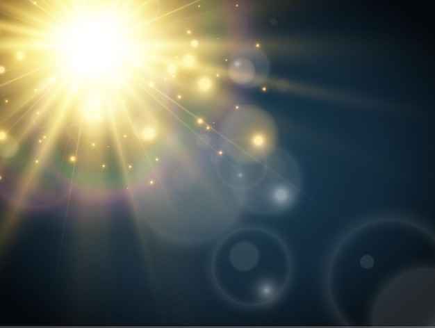 Vetor linda estrela brilhanteilustração de um efeito de luz em um fundo transparente