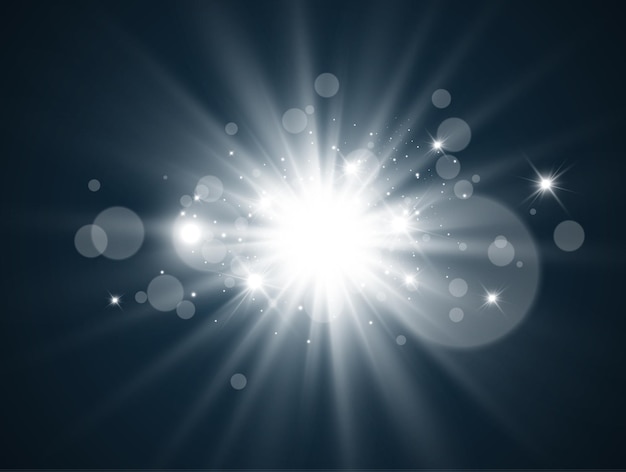 Linda estrela brilhanteilustração de um efeito de luz em um fundo transparente