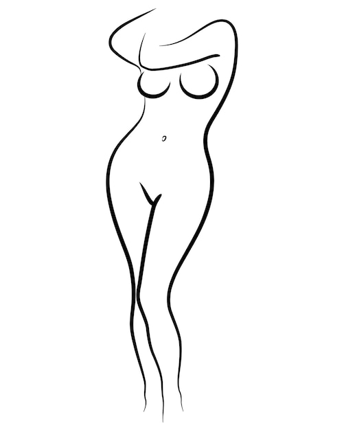 Vetor linda figura sexy de fitness, mulher nua, logotipo de beleza, silhueta, poses eróticas de senhoras desenhadas em vetor