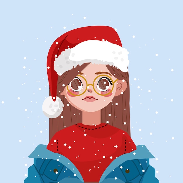Linda garota comemorando o natal