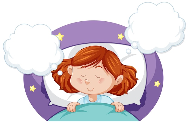 Linda garota dormindo clipart