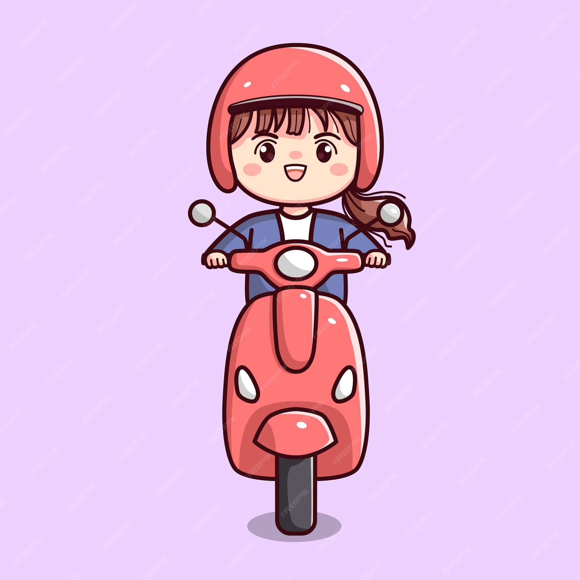 Como desenhar uma moto kawaii 