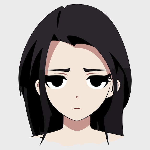 Avatar triste de garota de anime