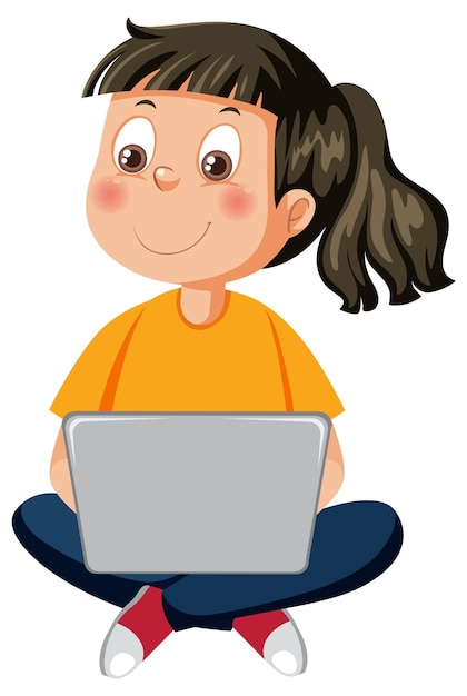 Linda garota usando laptop