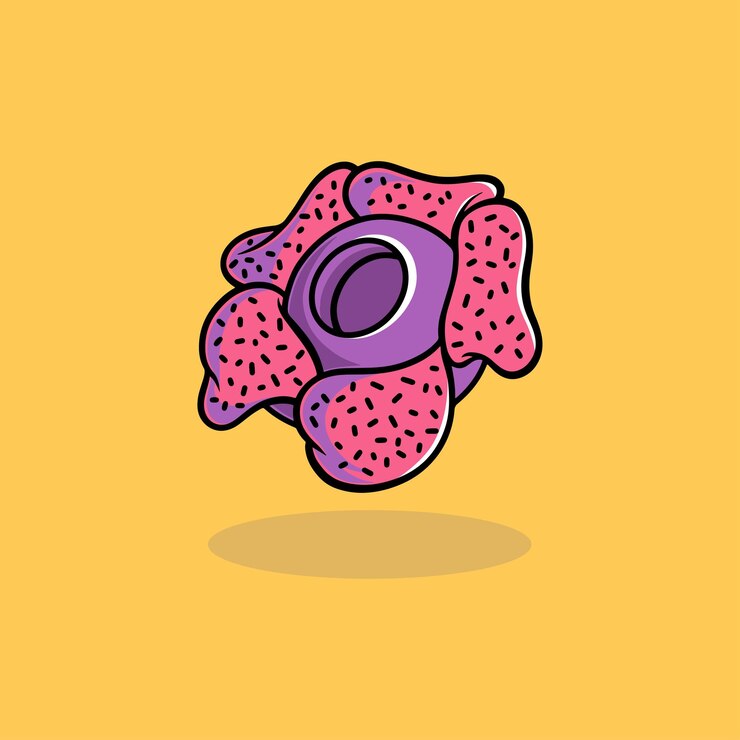 Vetor linda ilustração dos desenhos animados de rafflesia arnoldii