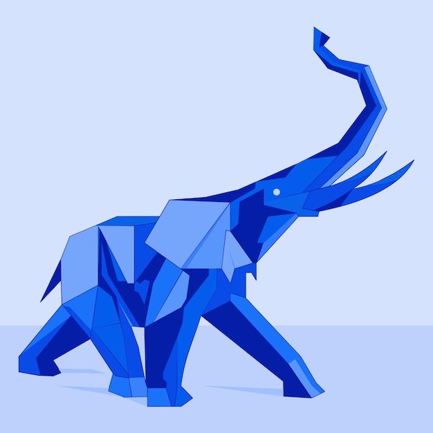 Linda ilustração geométrica abstrata de elefante 02