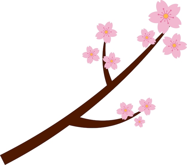 Linda ilustração rosa Sakura Cherry Blossom