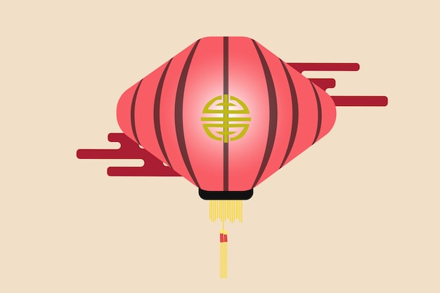 Vetor linda lanterna vermelha para o festival das lanternas chinesas