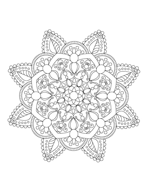 Vetor linda mandala para colorir