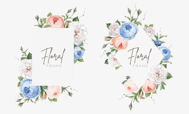 Linda moldura floral para casamento e decoração