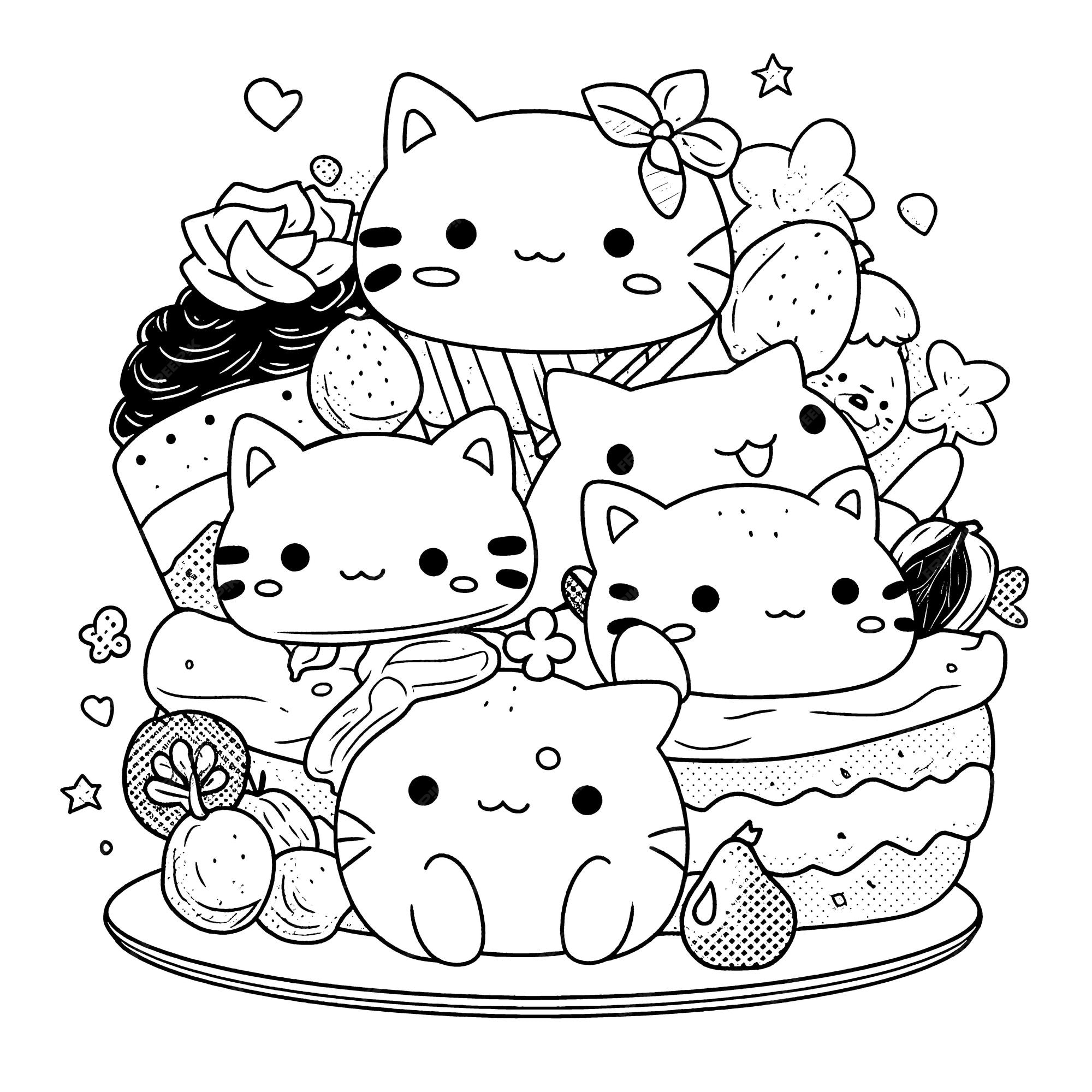 Desenhos kawaii para colorir: 50 Modelos incríveis que você vai