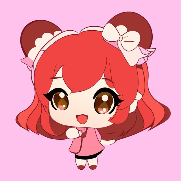 Linda princesa chibi menina desenhada à mão desenho animado adesivo ícone conceito ilustração isolada