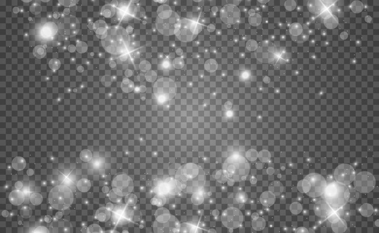 Vetor lindas faíscas brilham com luz especial. brilha em um fundo transparente.
