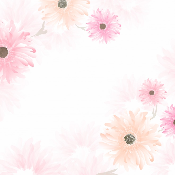 Vetor lindas flores em aquarela decorado fundo.
