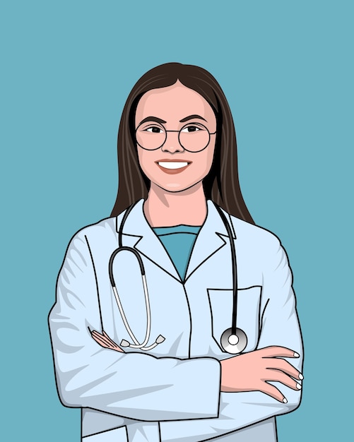 personagem de desenho animado de mulher médica 5400017 Vetor no Vecteezy