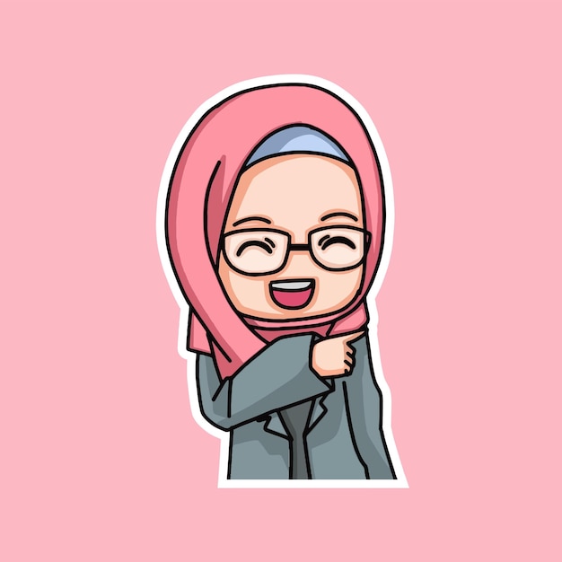 Lindas mulheres muçulmanas usando ilustração de hijab