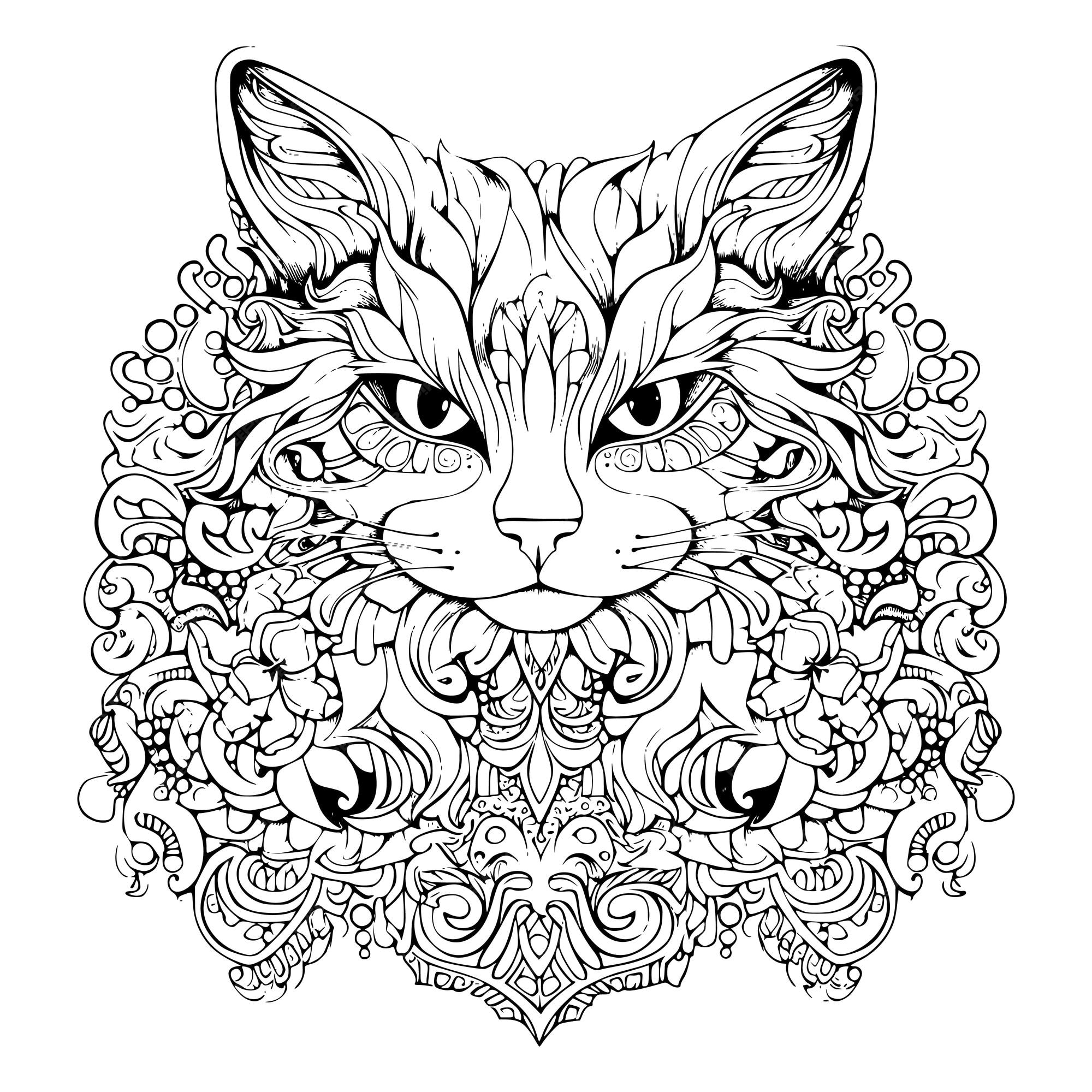 Desenhos para colorir de Gatos para imprimir e colorir - Gatos - Coloring  Pages for Adults