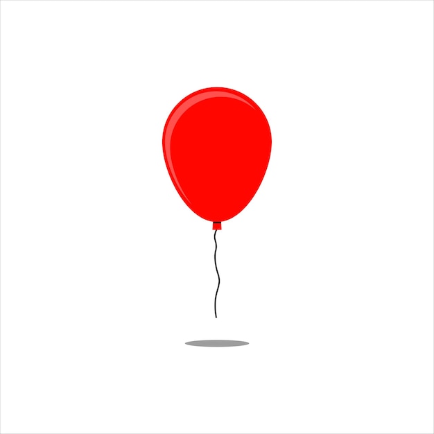 Lindo balão vermelho Ícone de balão Balão vermelho em estilo realista sobre fundo branco Ícone de vetor EPS 10