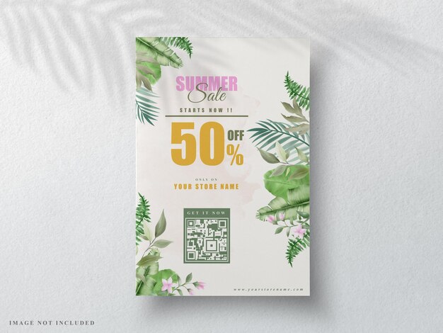 Lindo banner de verão com flores tropicais