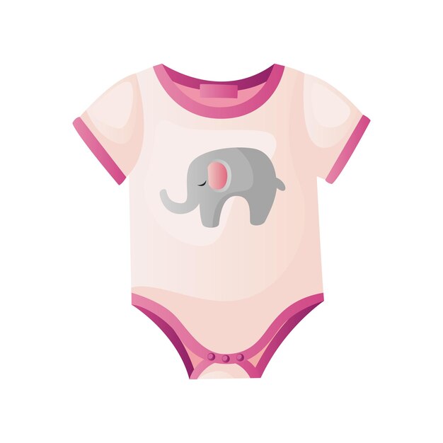 Lindo body de bebê rosa com elefante macacão infantil roupas de camiseta simples convite para chá de bebê