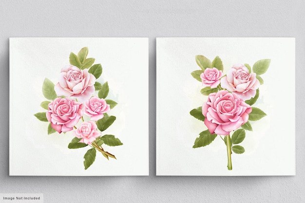 Lindo buquê de rosas em aquarela