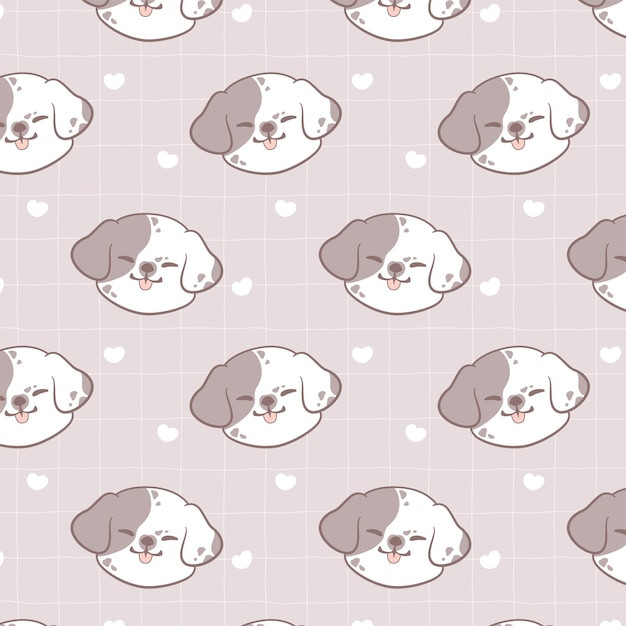 Lindo cachorro dálmata kawaii padrão perfeito