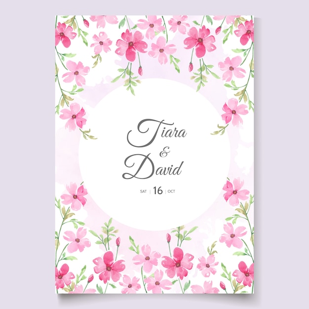lindo convite de casamento com flores rosa