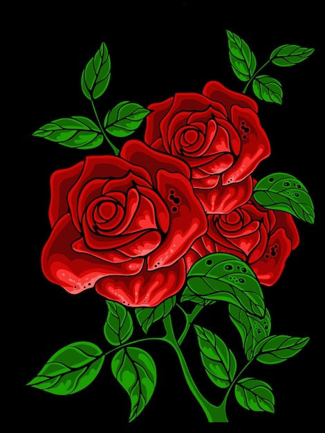 Lindo desenho vetorial de flor rosa